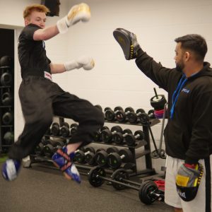 Training kickboxing / martial arts to a student